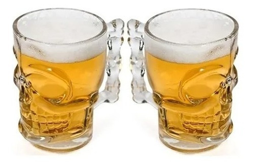 2 Vasos Calavera Jarra Cerveza Grande 500ml Cráneo Bebida