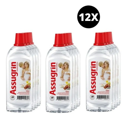 Adoçante Líquido Assugrin 100ml Trad Sacarina Kit C/12 Un