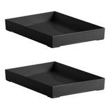 Bandeja Organizador Garrafas Copo Bar Pia 34,5x25x4,7 Kit 2u Cor Preto