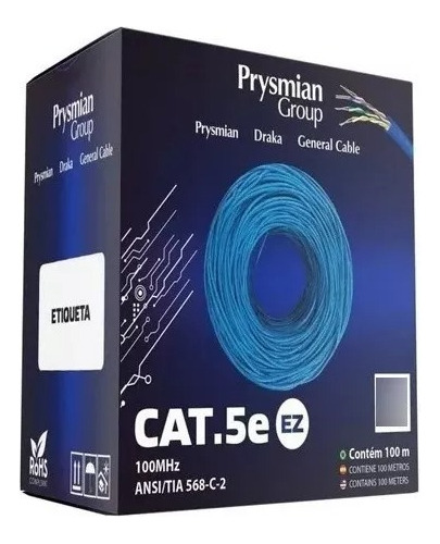 Cabo De Rede Cat5e Utp Lan Branco 100m Anatel Prysmian Draka