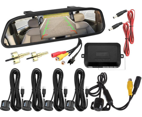 Espejo Retrovisor Camara Sensor Estacionamiento Pantalla Kit