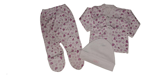 Conjunto De Batita,medio Osito,gorrito Estampado -ajuar Bebe