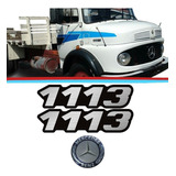 Kit De Emblemas Do Caminhão Mb 1113 Adesivo Resinado (3pç)