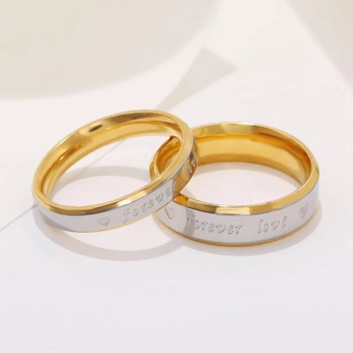 Anillos De Pareja Novios Forever Love De Promesa Titanio