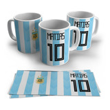 Tazas Plásticas Personalizadas Camiseta Argentina Pack  X3