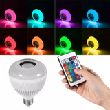 Lampada Luz Led Rgb Bluetooth Caixa Som + Controle Remoto