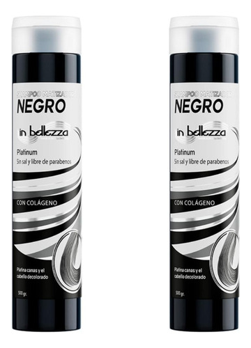 Kit De 2 Shampoo Matizador Negro P/canas Y Decolorado 500g