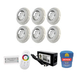 Kit Led Piscina 48m² - 6 Leds 4w, 1 Módulo Rgb + Fonte