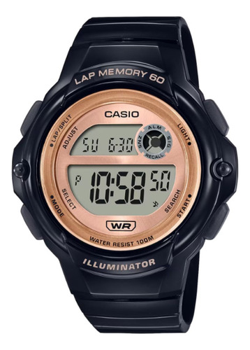 Relógio Pulso Casio Feminino Digital Preto Lws-1200h-1avdf