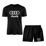 Kit Camiseta E Bermuda Conjunto Audi Carro Corrida F1