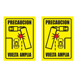Sticker Precaucion Vuelta Amplia Reflejantes Caja Trailer 