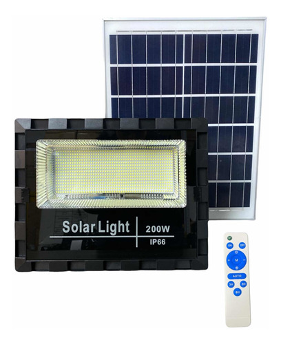 Reflector Led Solar 200w Ip65 Exterior 4 Baterías