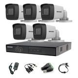 Kit Hikvision Dvr 8ch + 5 Camaras Full Hd 1080p + Acc Psenda