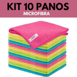  Pano De Pia Microfibra Fácil De Lavar Colorido Kit 10 Unid.