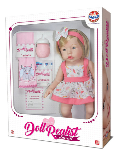 Boneca Coleção Doll Realist Small Loira Com Vestido Sid Nyl