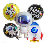 Globos Metálicos (5 Piezas) Fiesta Temática Espacial