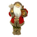 Papai Noel Decor Vermelho/verde C/placa Feliz Natal 80cm