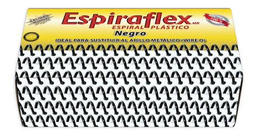 Espiraflex 21mm Negro Espiral Plástico 3:1 Encuaderna 190h