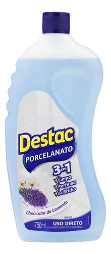 Limpador Pisos E Porcelanato Cheirinho De Lavanda Em Squeeze 750 Ml Destac