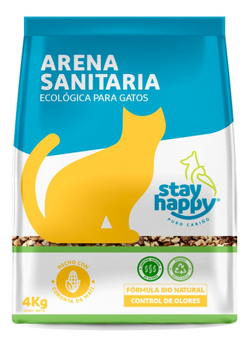 Arena Sanitaria Stay Happy Ecológica De 4 Kilos