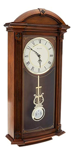 Bulova C4331 Hartwick Antiguo Reloj Mundial Acabado En Nogal