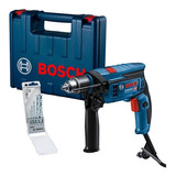 Furadeira De Impacto 1/2 750w Maleta 5 Brocas Gsb13re Bosch Cor Azul 220v