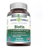 Biotina 10.000mcg - 200 Cápsulas - Amazing Nutrition