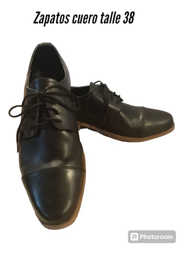 Zapato Cuero Negro Hombre 38