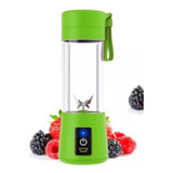 Batidora Industrial Portátil, Minibatidora De Zumos Portátil, Batido De Vitaminas, 380 Ml Con Usb Verde Y Jarra De Polipropileno De 10 V A 12 V