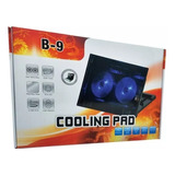 Cooler Pad Base Regulable Doble Cooler Led Azul Notebook