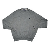 Sueter Polo Ralph Lauren 2xl Gris Pony Azul