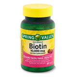 Biotina 10,000mcg 60 Caps Cabello Uñas Piel Biotin Fresa Spv