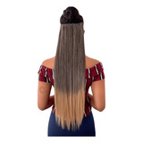 Extensão De Cabelo Tic Tac P/mega Hair Fibra Organica 150gr Cor Liso: Castanho Claro Com Californiana Loiro Médio 4t18