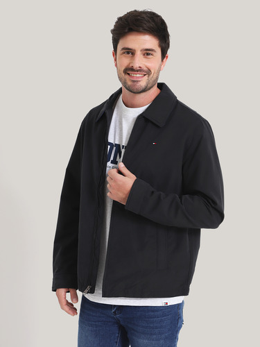 Chaqueta Classic Laydown Con Logo Negro Tommy Hilfiger