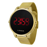 Relogio Masculino Lince Digital Dourado Led Mdg4586l Pxkx