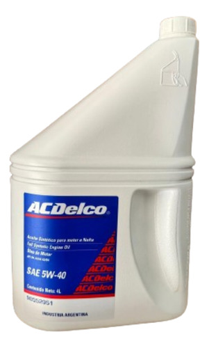 Aceite Sintetico Acdelco 5w40 X 4l Orig. Chevrolet 