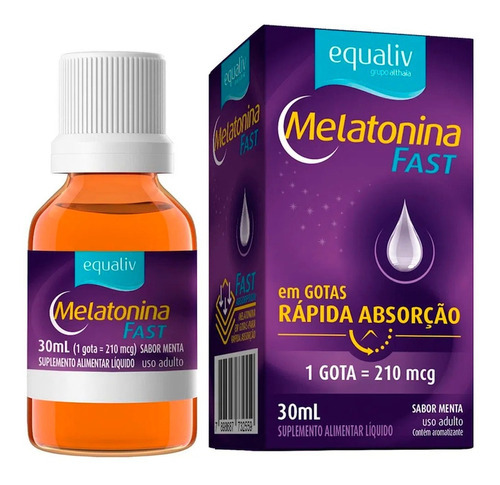 Melatonina Fast Em Gotas Rápida Absorção Adulto Sabor Menta 30ml