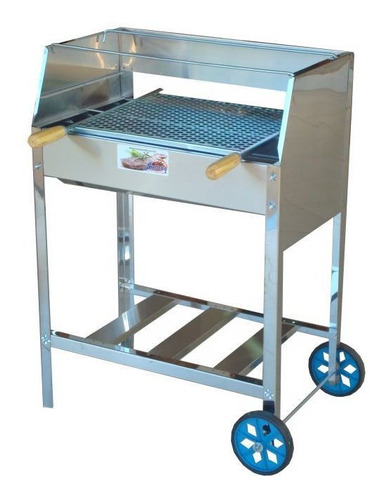 Churrasqueira Inox Luxo Grill Grande Com Grelha E Roda