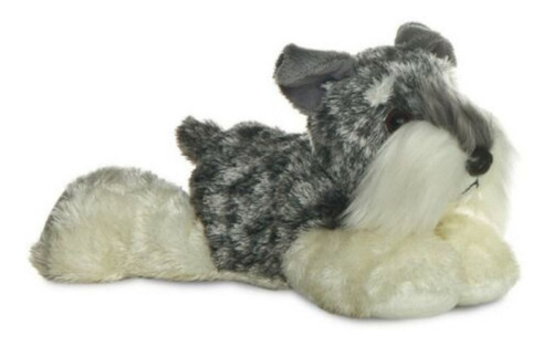 Peluches Aurora Perro Mini Flopsie Perrito Schnauzer Color Gris