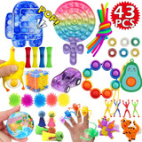 43 Peças Toy Poppets Toys Pop It Fidgets Para Presente