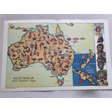 Lamina Mapas Billiken Australia Razas Indigenas Fauna