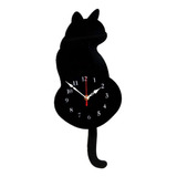 Relojes De Pared Del Péndulo De Gato Negro