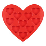 Molde De Silicona Con Forma De Corazón Rojo Para Chocolate,