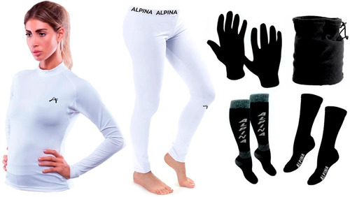 Conjunto Termico Alpina + Guantes + Cuello + 2p Medias