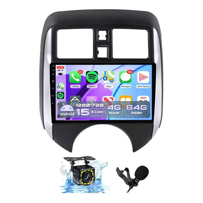 Estéreo 4+64gb Carplay Para Nissan Versa Note 2014-2018 Gps Color Plata