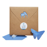 Papel Para Origami : 15x15 Celeste Perlado Pack X 20 Hojitas