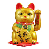Figura De Gato De La Suerte De 22.86 Cm Porcelana Japonesa