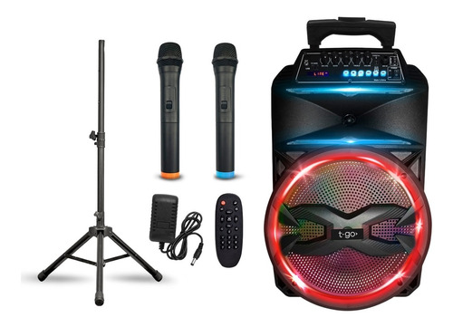 Parlante Portatil Bluetooth 5500wts 12 +tripode +2 Mic Inal.