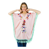 Túnica Poncho Blusa Grande Bordada Importada Amplia