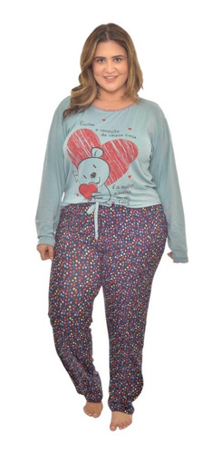 Pijama Feminino De Inverno Longo Para O Frio Plus Size